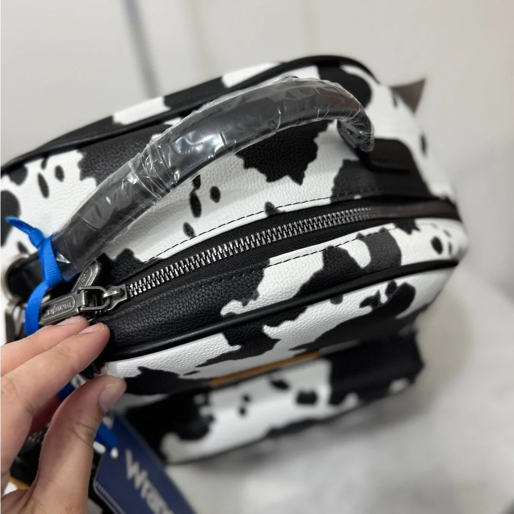 Wrangler Cow Print Backpack With Coin Pouch - Black NWT